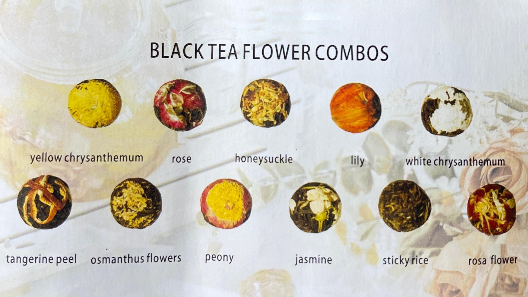11-Flavor Artisan Blooming Tea Gift Set - 18 Hand-Tied Flower Tea Balls, Luxury Loose Leaf Black Tea, Wedding Favors, Birthday Present